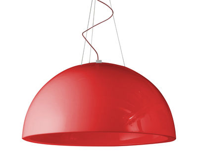 Slide Cupole Pendant - Lacquered version - Ø 80 cm. Lacquered red