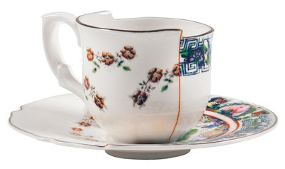 Seletti Hybrid Tamara Coffee cup - Set cup + saucer. Multicoulered