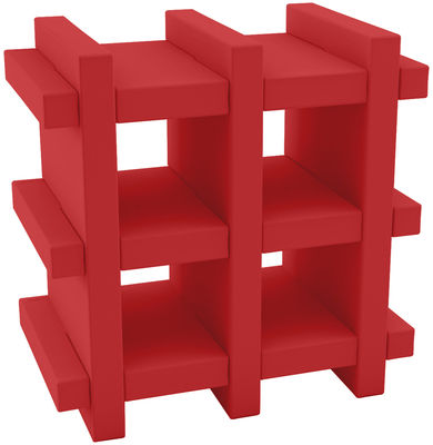 Slide Booky mini Shelf - H 70 cm - W 70 cm. Red