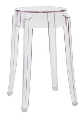 Kartell Charles Ghost Stackable stool - H 46 cm. Crystal