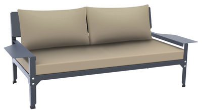 Matière Grise Lounge Hegoa Straight sofa - L 163 cm - 2 seaters. Cream,Grey-blue
