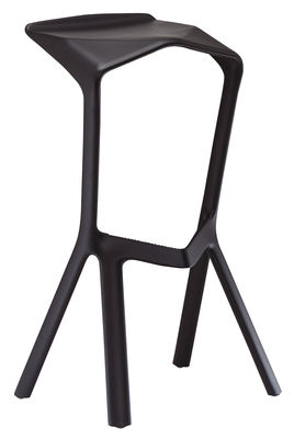 Plank Miura Bar stool - H 78 cm - Plastic. Charcoal grey