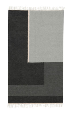 Ferm Living Kelim Section Rug - / Small - 140 x 80 cm. White,Grey,Black