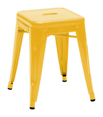 Tolix H Stool - Lacquered steel - H 45 cm. Yellow