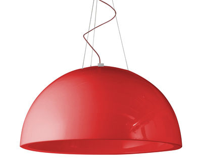 Slide Cupole Pendant - Lacquered version - Ø 120 cm - LED. Lacquered red