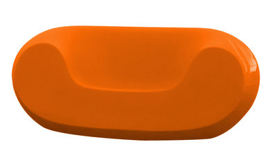 Slide Chubby Low armchair - Lacquered version. Lacquered orange