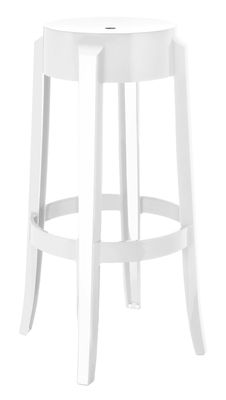 Kartell Charles Ghost Bar stool - H 75 cm - Plastic. Opaque white