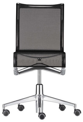 Alias Rollingframe Castor armchair - With castors. Black,Glossy metal