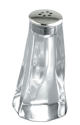 Alessi / H 4,6 cm Salt shaker. Steel,Transparent