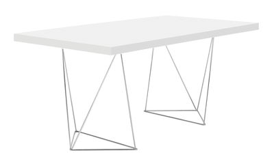 POP UP HOME Tresle Table - 180 cm. White,Chromed