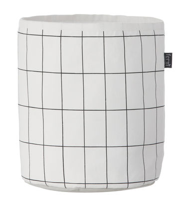 Ferm Living Grid Basket - Small / Ø 22 x H 25 cm. White,Black