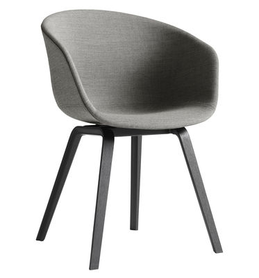 Hay About a chair Padded armchair - 4 legs /Full fabric. Black,Light grey