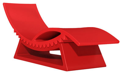 Slide TicTac Reclining chair - with coffee table. Red