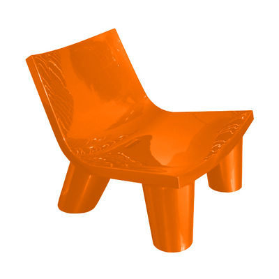 Slide Low Lita Low armchair - Lacquered version. Lacquered orange