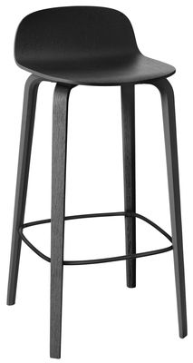 Muuto Visu Bar stool - Wood - H 75cm. Black