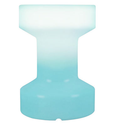 Bloom! Luminous low stool - Luminous / Wireless - H 55 cm. Blue