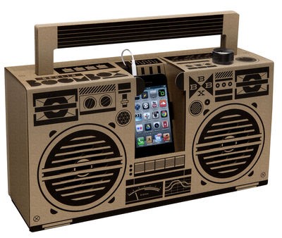 Berlin Boombox Mobile speaker - For Smartphone - 100 % recycled Cardboard. Recycled cardboard