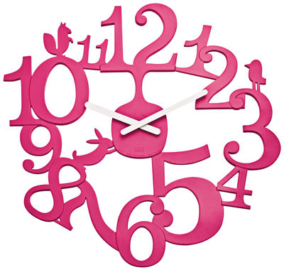 Koziol PI:P Wall clock. Opaque pink