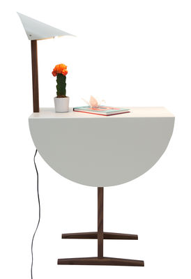 Valsecchi 1918 Ostrich Supplement table - / Integrated lamp. Ivory,Walnut