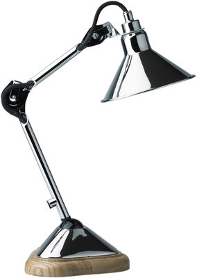 DCW éditions - Lampes Gras N°207 Cybèle Table lamp. Chromed,Wood