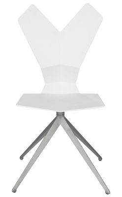 Tom Dixon Y Swivel chair - Plastic seat & metal legs. White,Aluminum
