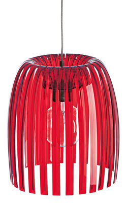 Koziol Josephine Medium Pendant - / Ø 30,5 x H 33,7 cm. Transparent red
