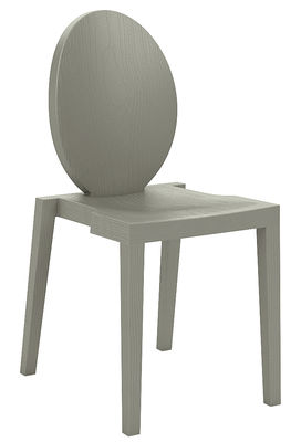 TOG Joa Sekoya Stackable chair - Round / Plastic with wood effect. Grey-green