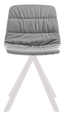 Viccarbe Maarten Swivel chair - Padded & metal legs. White,Light grey