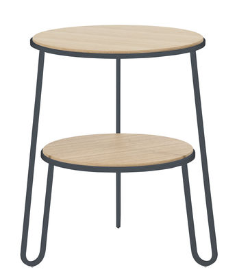 Hartô Anatole Small table - Ø 40 x H 50 cm. Natural wood,Slate grey