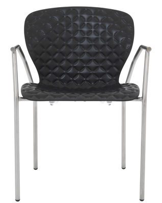 De Padova Lavenham Outdoor Stackable armchair - Plastiquc with padded effect. Black