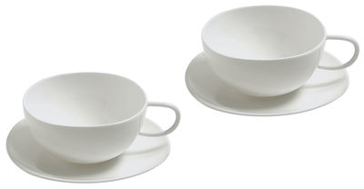 Alessi Fruit basket Teacup - Set of 2 cups + 2 saucers. White