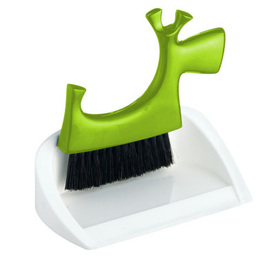 Koziol Pico Bello Brush and dustpan set. White,Mustard green