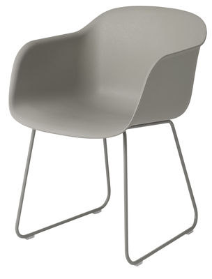 Muuto Fiber Armchair - / Sled legs. Grey