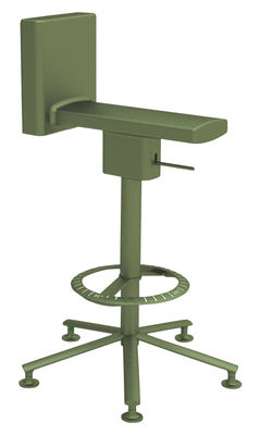 Magis 360° Adjustable bar stool - Pivoting - Wheels. Olive green