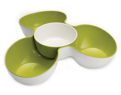Joseph Joseph Triple Dish Aperitif set - 3 compartments dish + removable bowl. White,Green