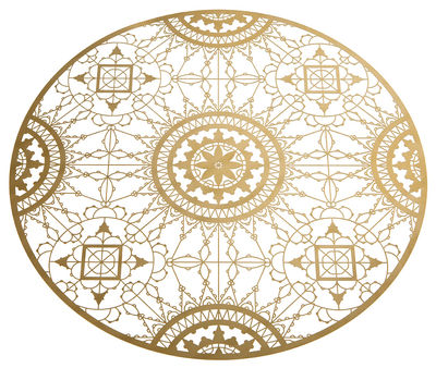 Driade Kosmo Italic Lace Placemat - Trivet - Ø 34 cm. Golden brass