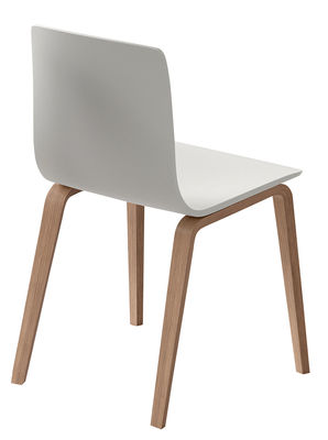 Arper Aava Chair - Wood legs. White,Natural birch