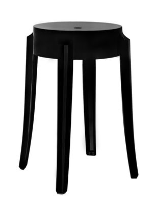 Kartell Charles Ghost Stackable stool - H 46 cm. Opaque black