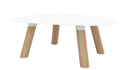 Universo Positivo Turtle Small Coffee table - Wood & metal - 50 x 40 cm. White,Natural oak