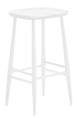Ercol Stool Bar stool - Wood - H 65 cm - 1950' Reissue. White