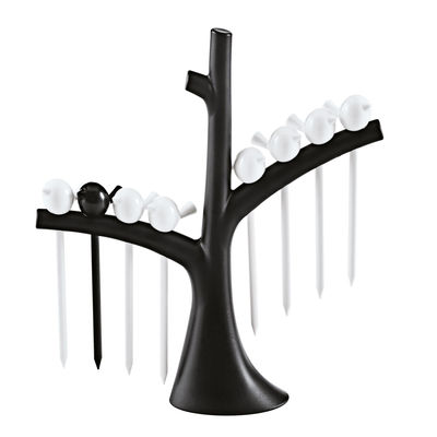 Koziol PI:P Appetisers skewers - For cocktail snacks / Set of 8 skewers + tree-stand. White,Black