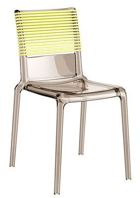TOG Misa Joy Stackable chair - Polycarbonate & elastic backrest. Yellow,Smoke