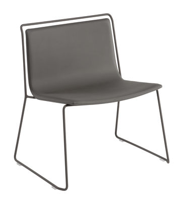 Ondarreta Alo XL Low armchair - Leatherette upholstery. Grey