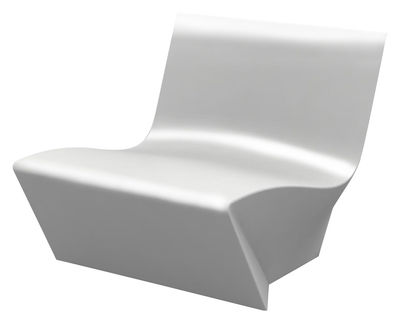 Slide Kami Ichi Low armchair - Lacquered version. Lacquered white