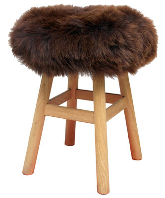 FAB design Top Moumoute Stool seat cover - Natural sheepskin. Brown