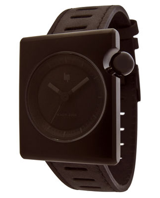 Lip Mach 2000 - Square Chocolate Watch - Square Chocolate - Leather strap. Brown