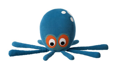 Ferm Living Octopus Cushion - Cushion for children / Teddy bear. Blue