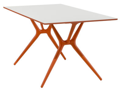 Kartell Spoon Foldable table - 200 x 90 cm. White,Orange