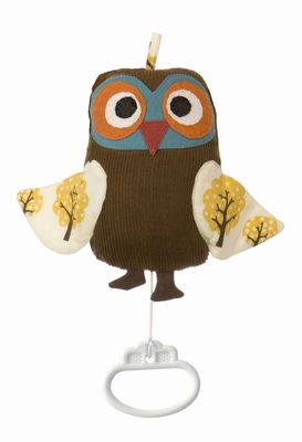 Ferm Living Owl music mobile Musical mobil - 100% organic cotton. Brown