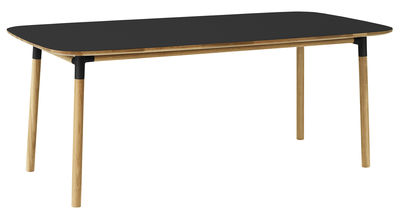 Normann Copenhagen Form Table - 95 x 200 cm. Black,Oak